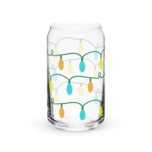Christmas Lights Glass Mug 16 Oz.