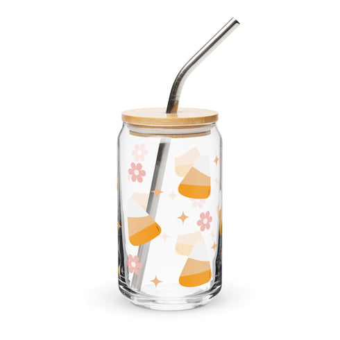 Candy Corn Glass Cup 16 Oz.