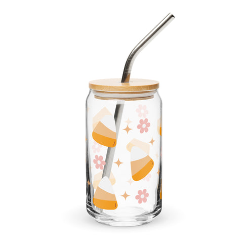 Candy Corn Glass Cup 16 Oz.