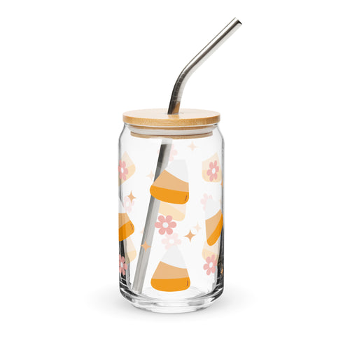 Candy Corn Glass Cup 16 Oz.