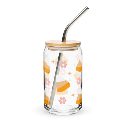 Candy Corn Glass Cup 16 Oz.