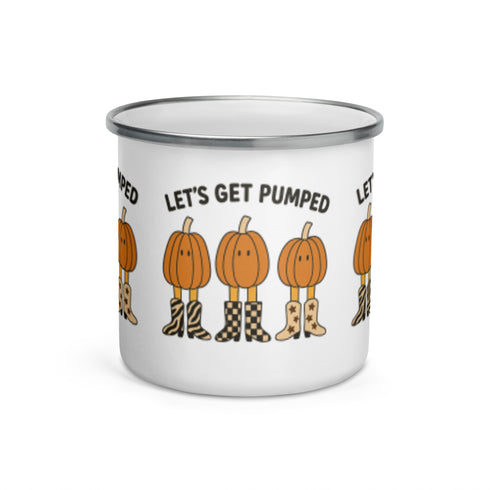 Let's Get Pumped Fall 12 oz Coffee Enamel Mug