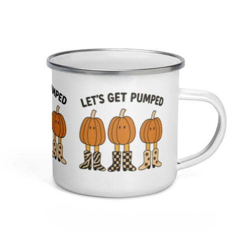 Let's Get Pumped Fall 12 oz Coffee Enamel Mug