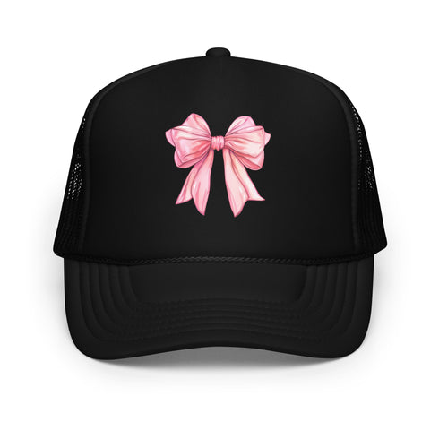 Pink Bow Foam trucker hat