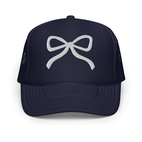 Embroidered Bow Trucker Hat