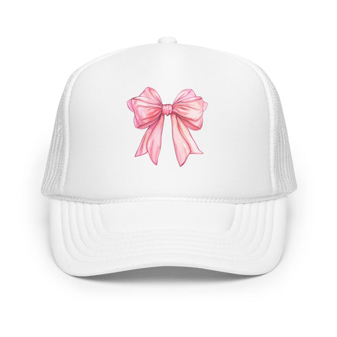 Pink Bow Foam trucker hat