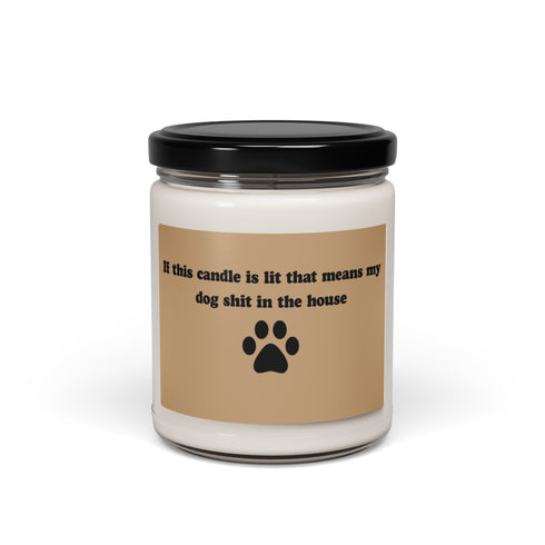 If this candle is lit that means my dog sh*t in the house, funny candle, home decor gift, dog mom, dog parent, smell good candle