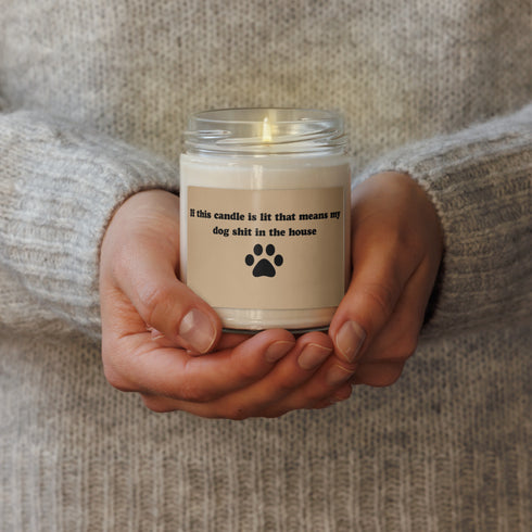 If this candle is lit that means my dog sh*t in the house, funny candle, home decor gift, dog mom, dog parent, smell good candle