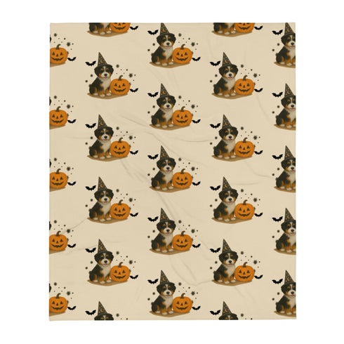 Aussiedoodle Halloween Throw Blanket