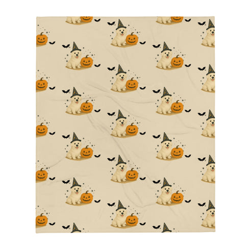 Great Pyrenees Halloween Throw Blanket