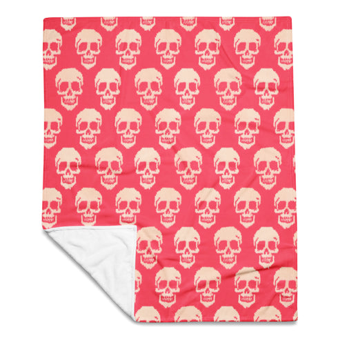 Pink Skull Design Throw Blanket