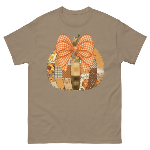 Fall Pumpkin Patchwork Graphic Gildan Shirt