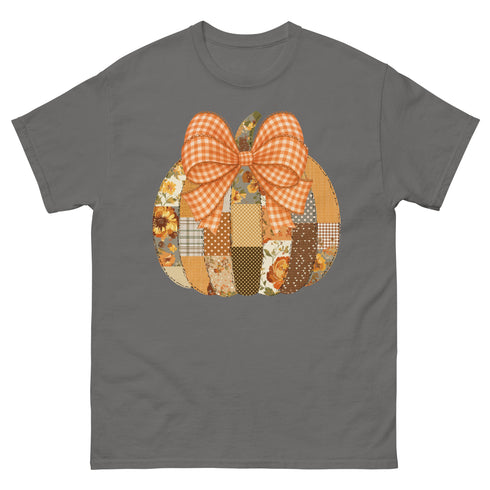 Fall Pumpkin Patchwork Graphic Gildan Shirt