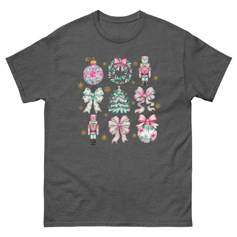 Pink And Green Christmas Coquette Gildan Shirt