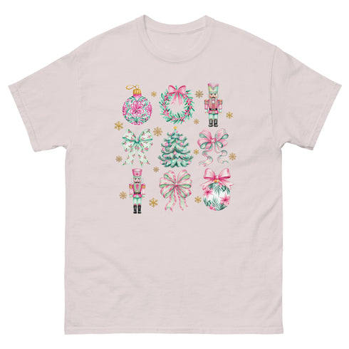 Pink And Green Christmas Coquette Gildan Shirt