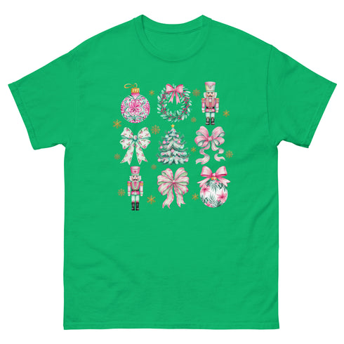 Pink And Green Christmas Coquette Gildan Shirt