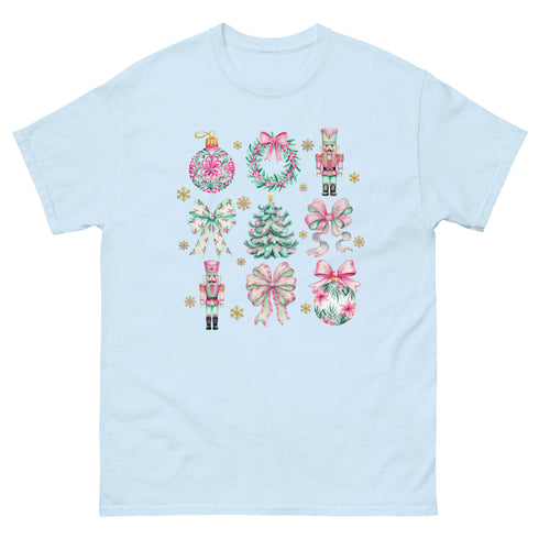 Pink And Green Christmas Coquette Gildan Shirt