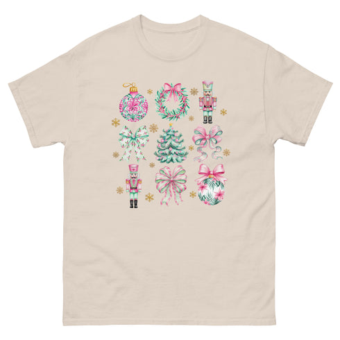 Pink And Green Christmas Coquette Gildan Shirt