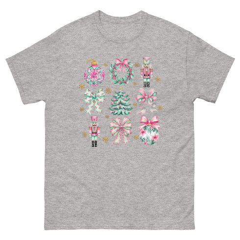 Pink And Green Christmas Coquette Gildan Shirt