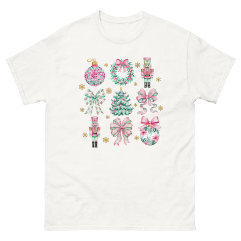 Pink And Green Christmas Coquette Gildan Shirt