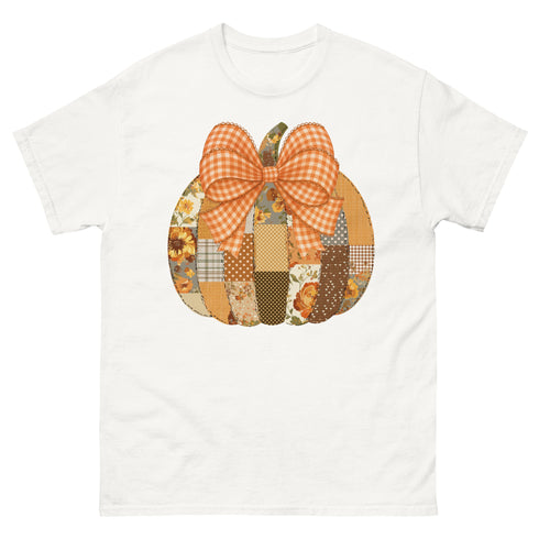 Fall Pumpkin Patchwork Graphic Gildan Shirt