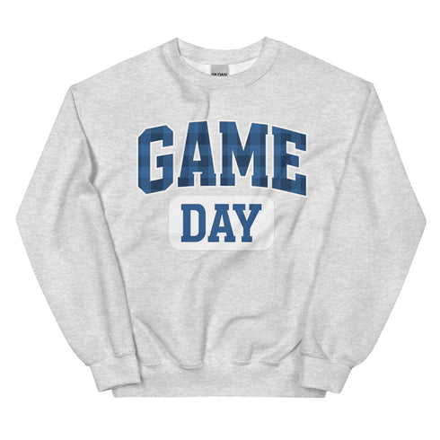 Game Day Royal Blue Plaid Football Sweatshirt