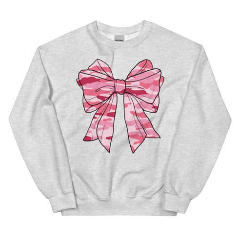 Camo Pink Bow Crewneck