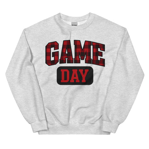 Game Day Red Plaid Football Sweatshirt