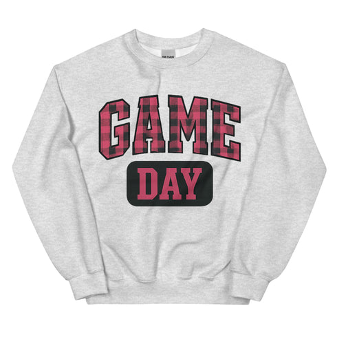 Game Day Pink Plaid Football Sweatshirt