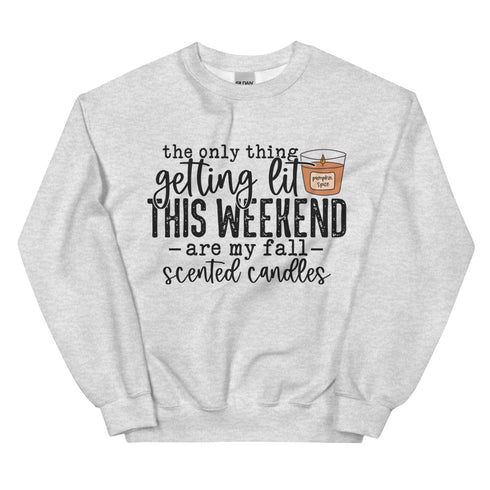 Getting Lit Fall Candles Halloween Sweatshirt