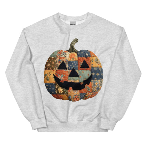 Jack O Lantern Patchwork Pumpkin Sweatshirt
