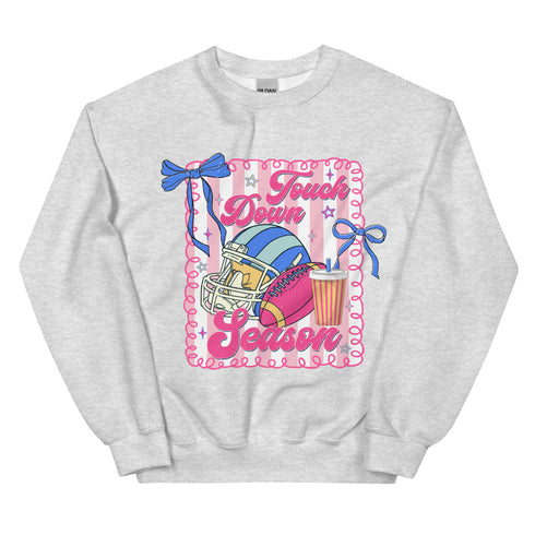Football Touch Down Season Pink Sweatshirt