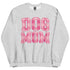 Pink Dog Mom Plaid Crewneck