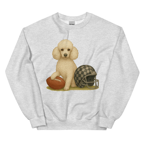 White Poodle Football Sweatshirt