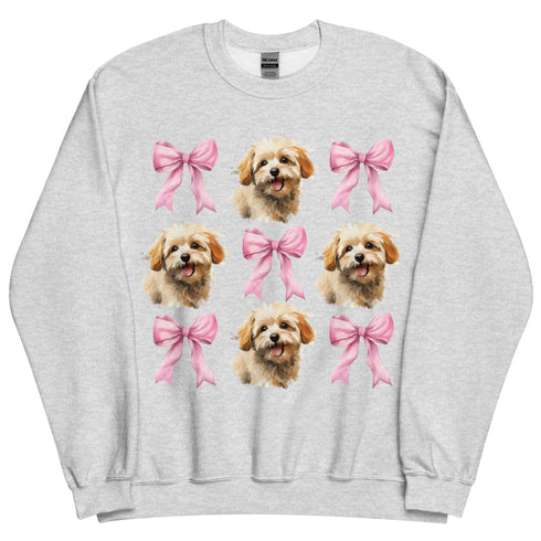 Maltipoo Pink Bow Dog Sweatshirt