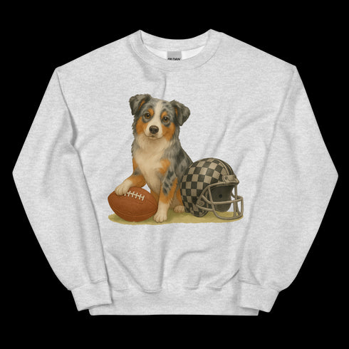 Blue Merle Aussie Football Sweatshirt