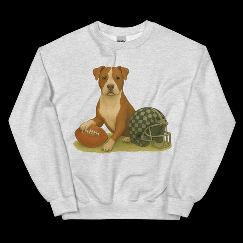 Pitbull Brown and White Football Sweatshirt