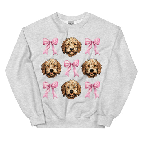 Golden Doodle With PInk Bows Dogs Sweatshirt