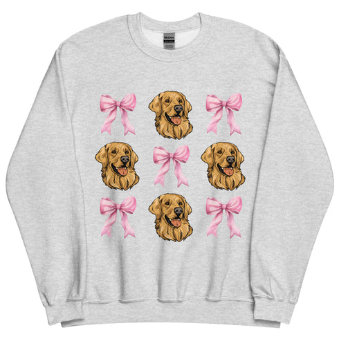 Golden Retriever with bows Sweatshirt