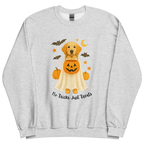 Golden Retriever No Tricks Just Treats Crewneck