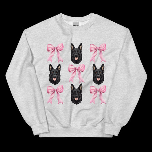 Black German Shepherd with bows Sweatshirt