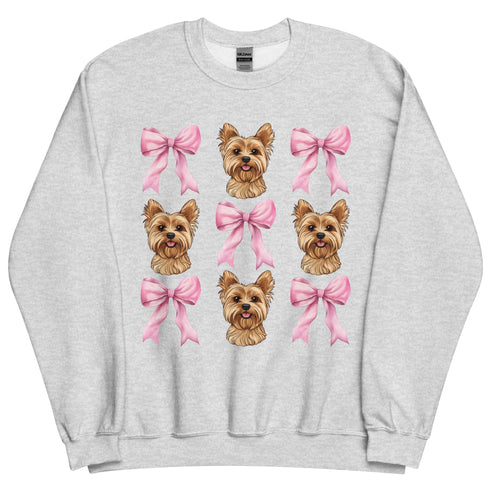 Blonde Yorkie with bows Sweatshirt