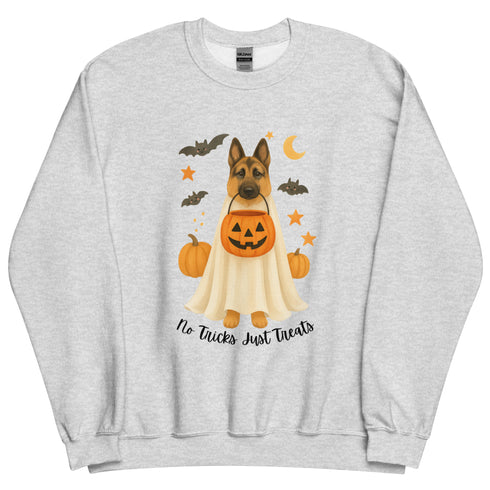 German Shepherd No Tricks Just Treats Crewneck