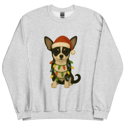 Christmas Black and White Chihuahua Crewneck