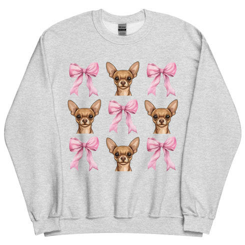 Tan chihuahua with bows Sweatshirt