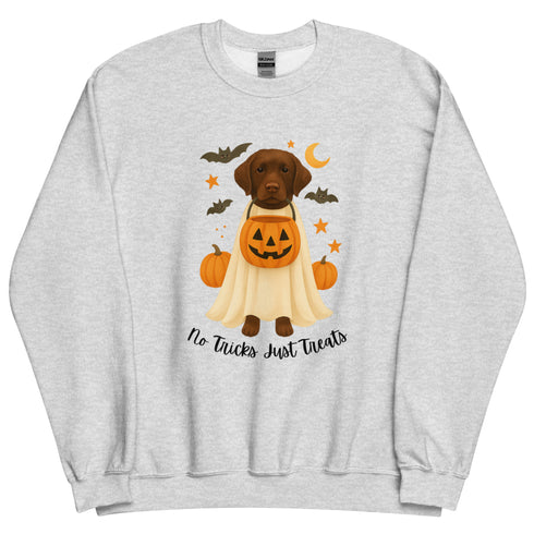 Chocolate Lab Halloween No Tricks Dogs Sweatshirt