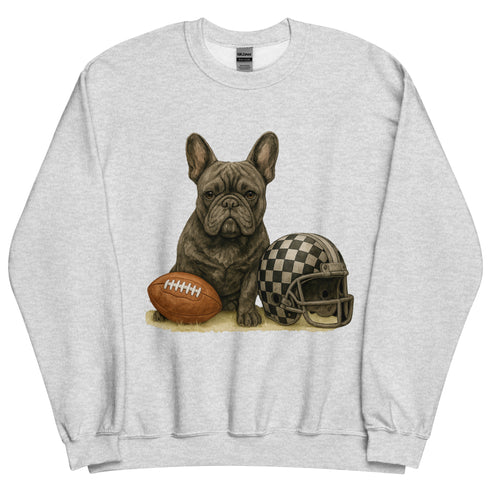 Black French Bulldog Football Sweatshirt