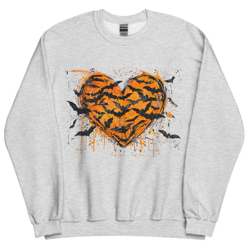 Halloween Heart and Bats Sweatshirt
