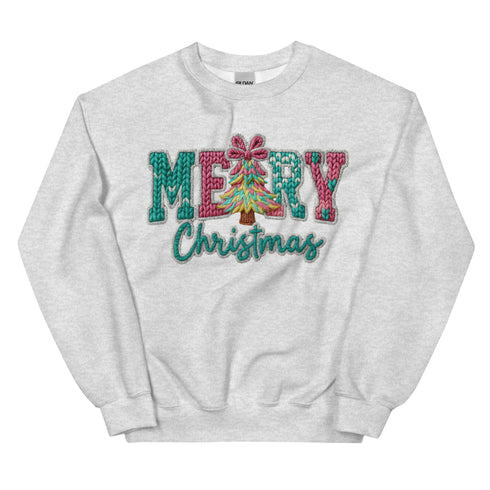 Faux Crochet Merry Christmas Crewneck