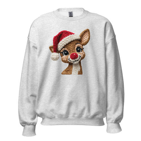 Faux Yarn Reindeer Crewneck